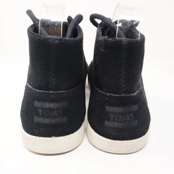 Toms Paseo High Top Black Suede Sneakers Shoes - Picture 5 of 7